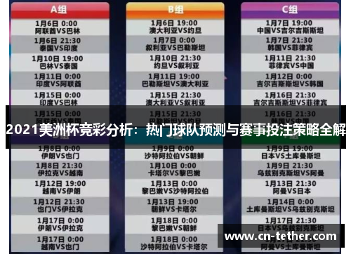 2021美洲杯竞彩分析：热门球队预测与赛事投注策略全解